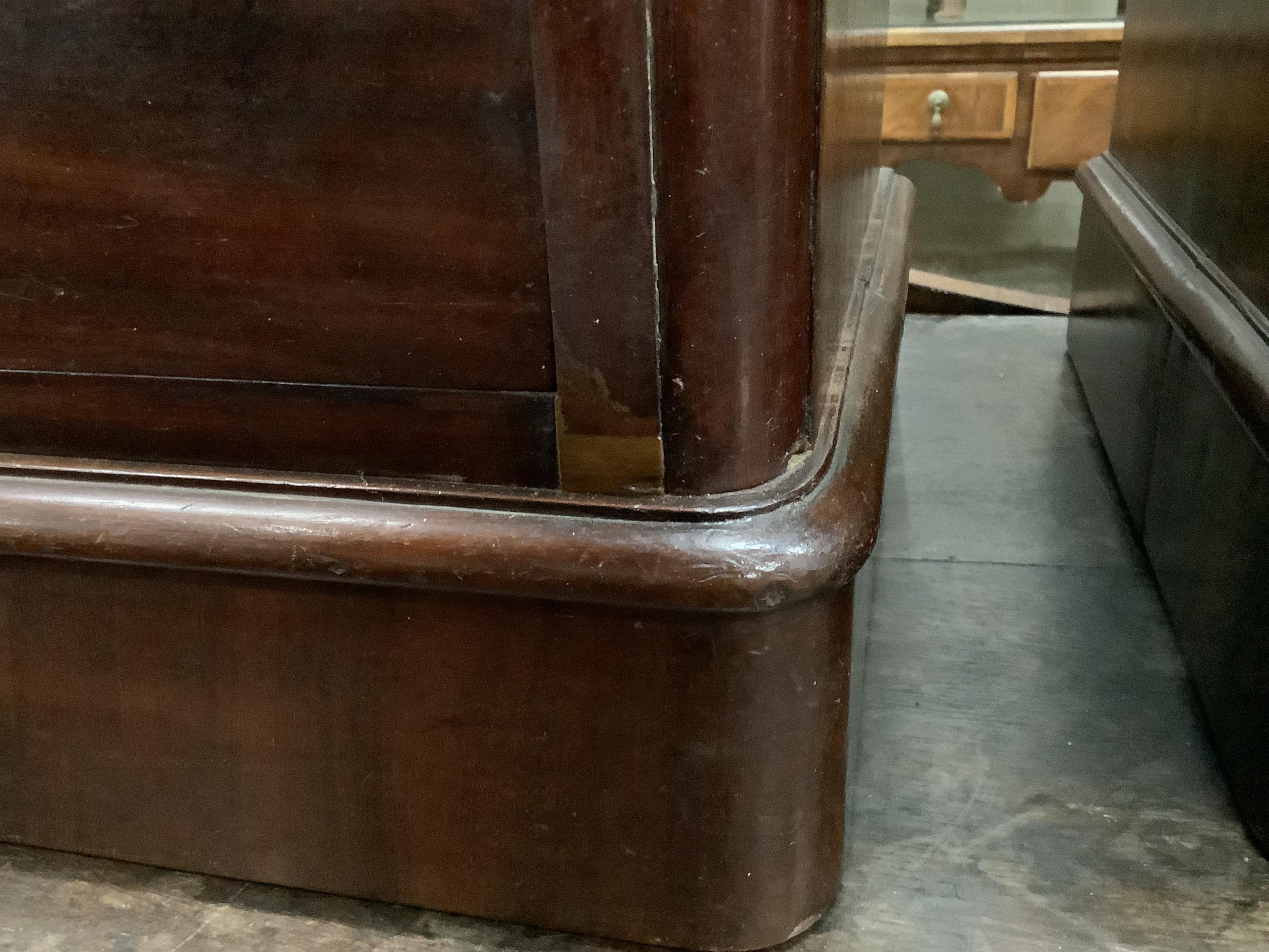 A pair of Victorian and later mahogany four drawer bedside chests, adapted, width 42cm, depth 40cm, height 81cm. Condition - good.